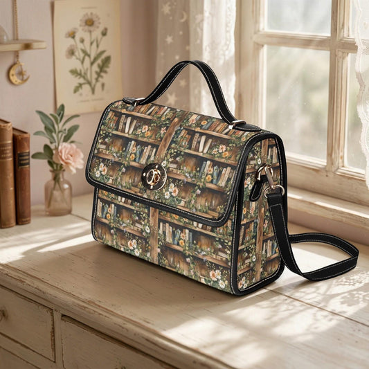 Vintage Bookshelf Cottagecore Handbag