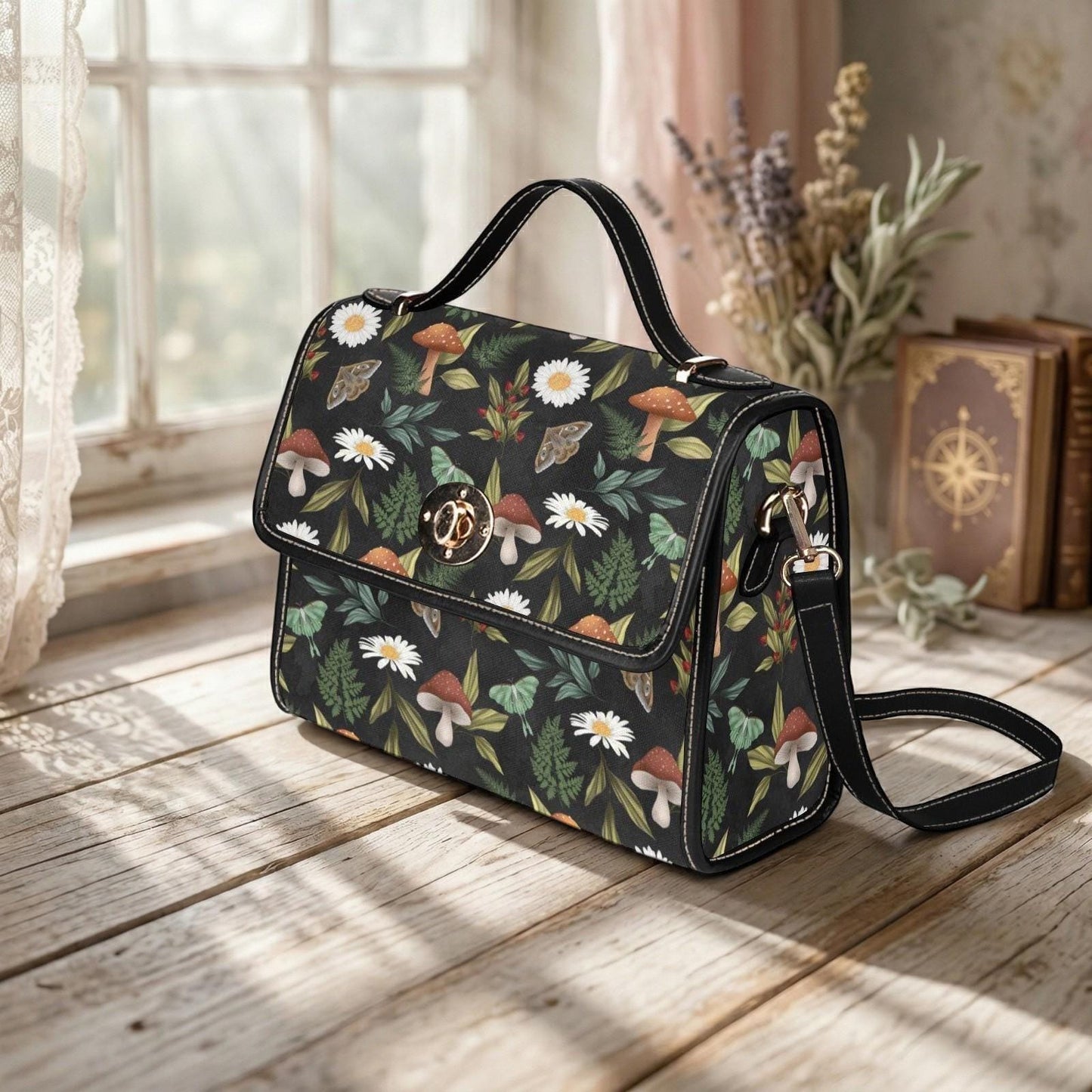 Mushroom Purse, Woodland Satchel Bag, Cottagecore Forest Crossbody