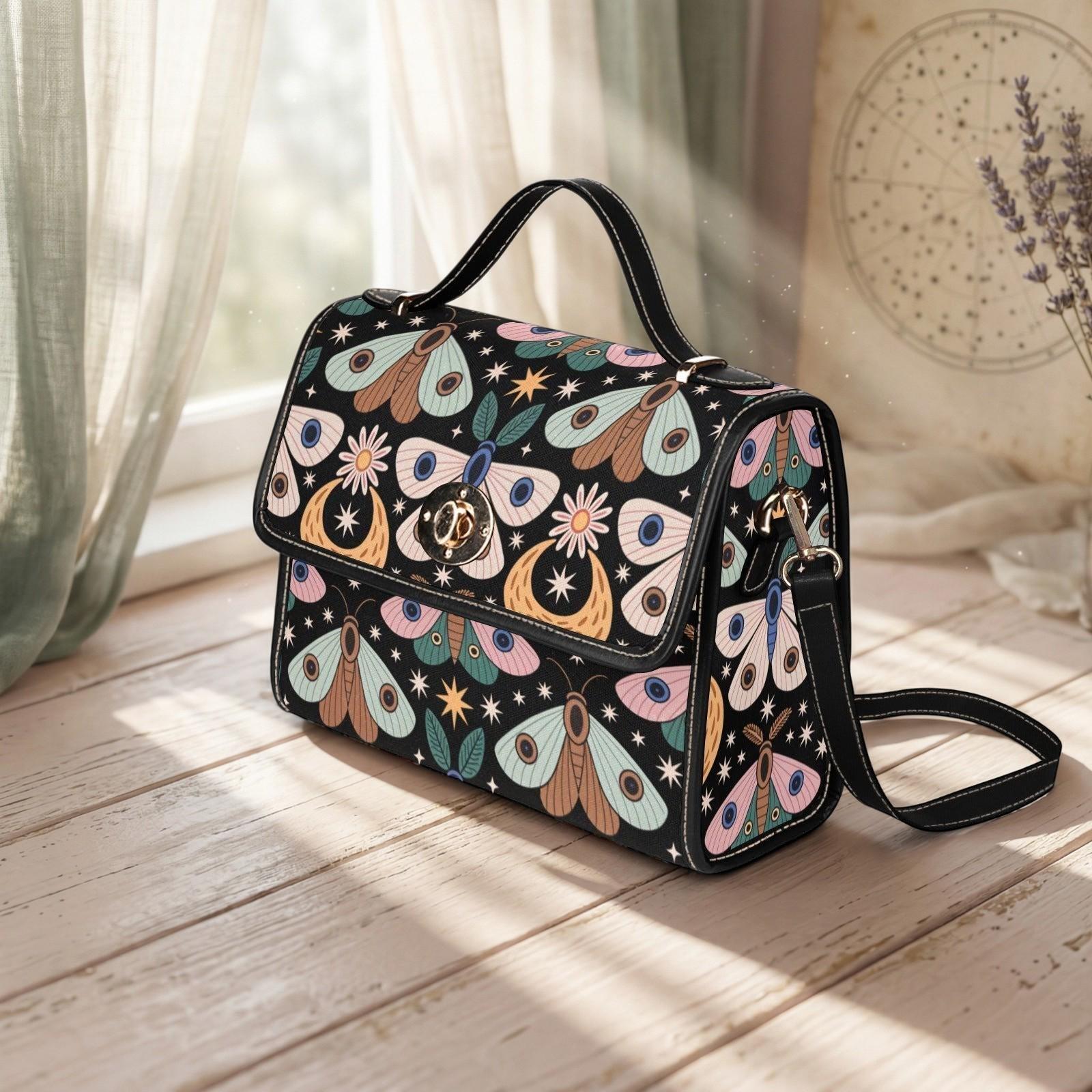 Celestial Moth Top Handle Bag