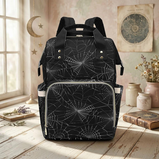 Spider Webb Occult Backpack Goth Baby Stuff Goth Baby Bag Creepy Cute Pastel Witchy Nappy Bag Spooky Emo Diaper Bag Witchy Mom Baby Gear