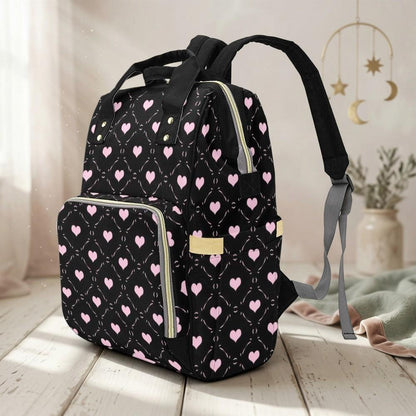Pink Heart Diaper Backpack