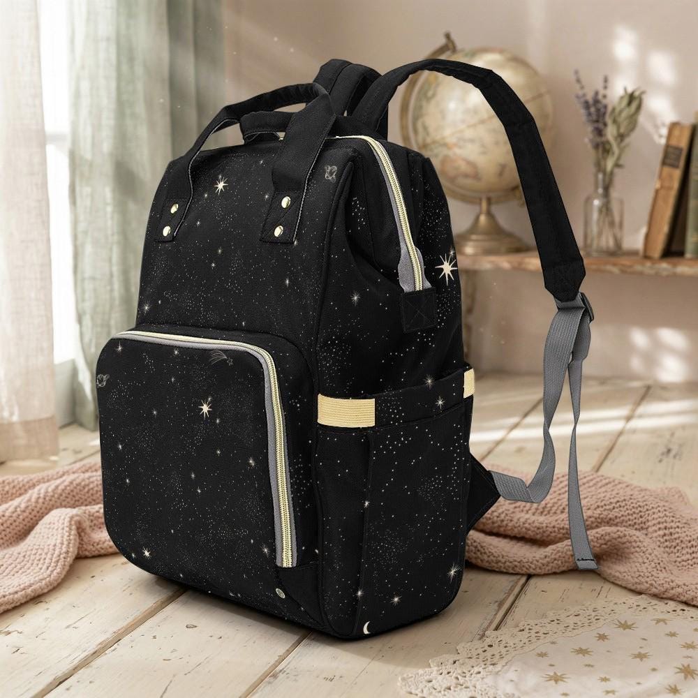 Starry Night Backpack, Celestial Diaper Bag, Witchy Astrology Travel Pack