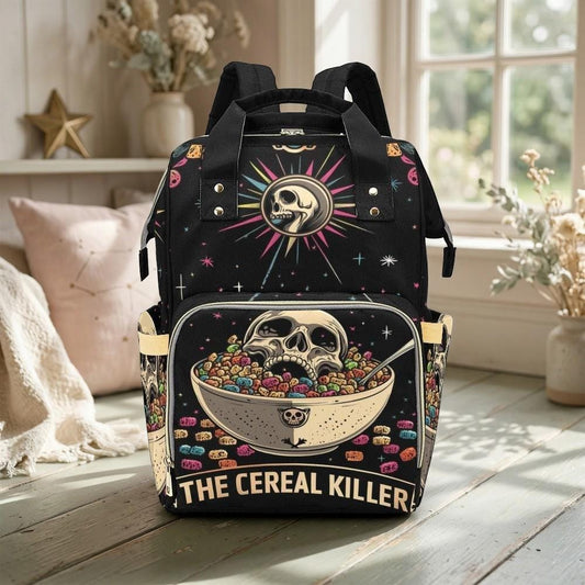 Skull Diaper Bag Backpack, Halloween Mom Pack, Baby Travel Organizer