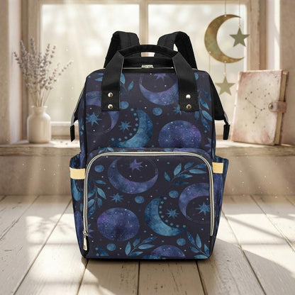 Diaper Bag Backpack, Moon Print Baby Travel Bag, Nursery Organizer Mom Backpack