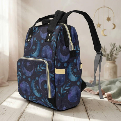 Diaper Bag Backpack, Moon Print Baby Travel Bag, Nursery Organizer Mom Backpack