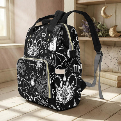 Gothic Diaper Bag Backpack Witchy Mom Baby Travel Bag Nursery Organizer