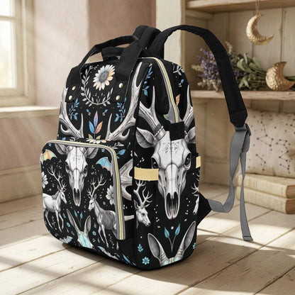 Deer Skull Botanical Diaper Backpack