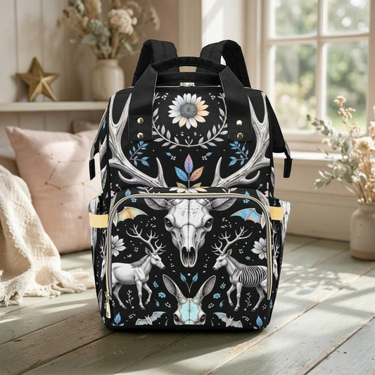 Deer Skull Botanical Diaper Backpack
