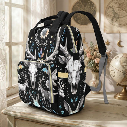 Deer Skull Botanical Diaper Backpack