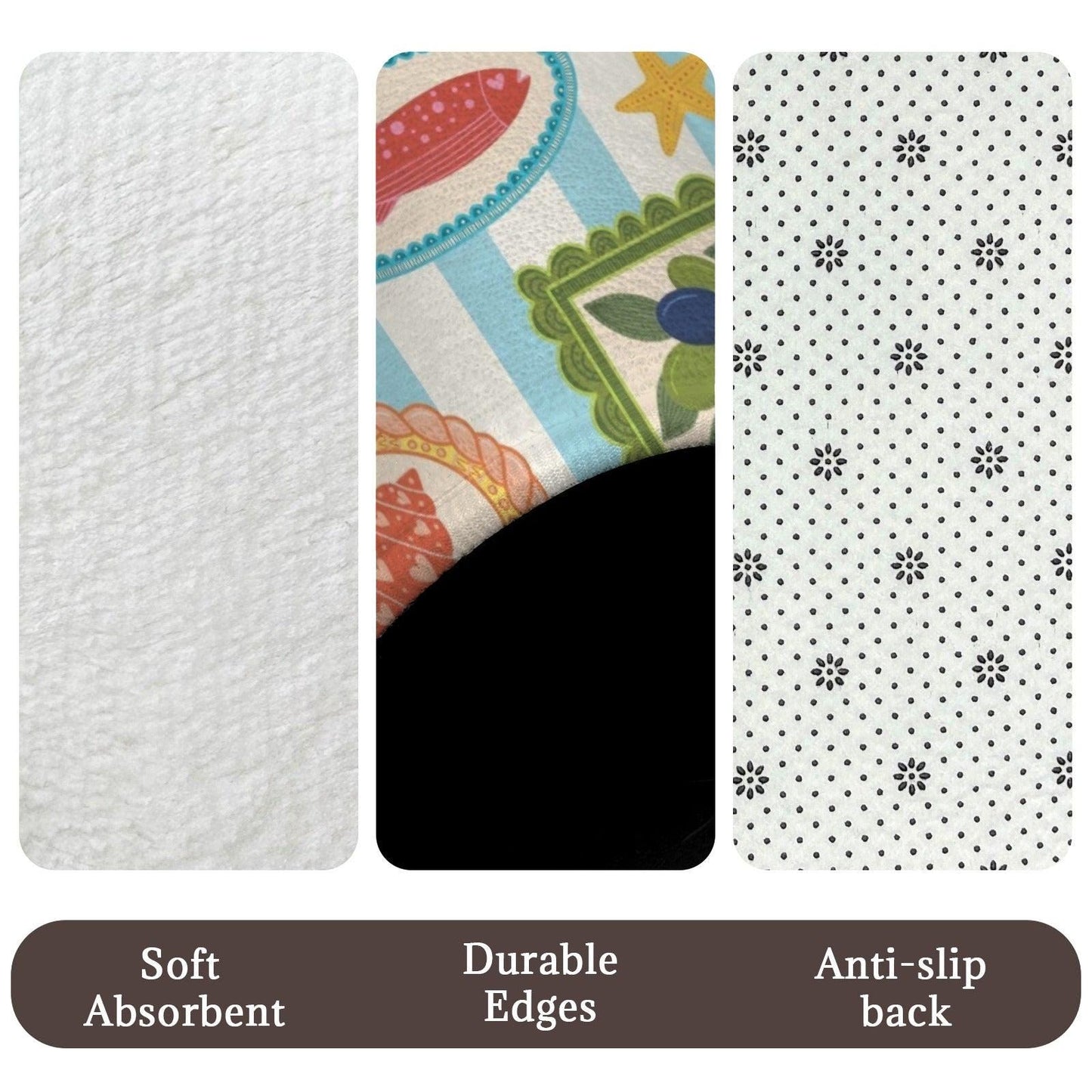 Mediterranean Bath Mat Set, Amalfi Lemon Seashell Rug Trio, Lobster Toilet Cover