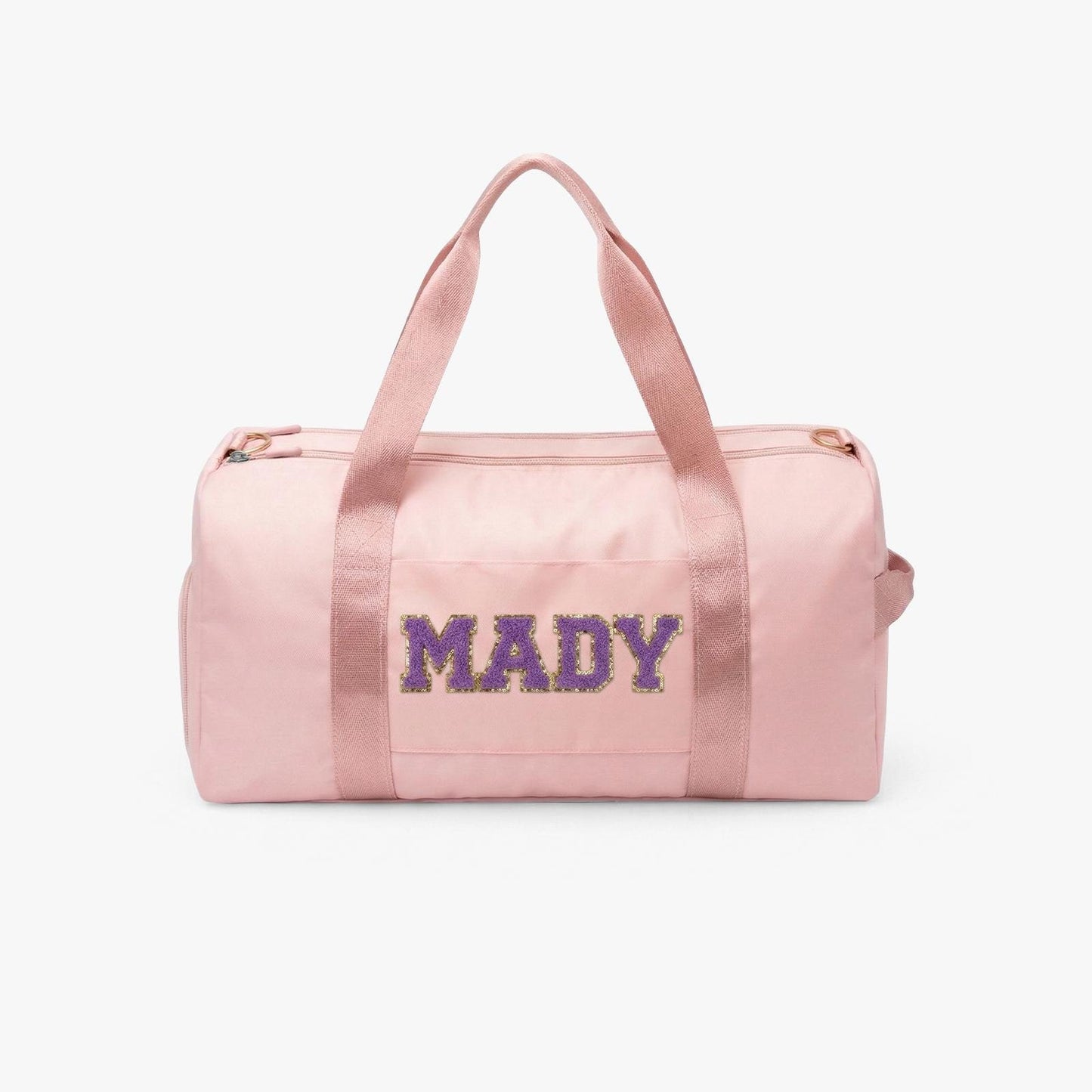 Pink Personalized Weekender Bag, Custom Name Overnight Tote, Sleepover Travel Duffel