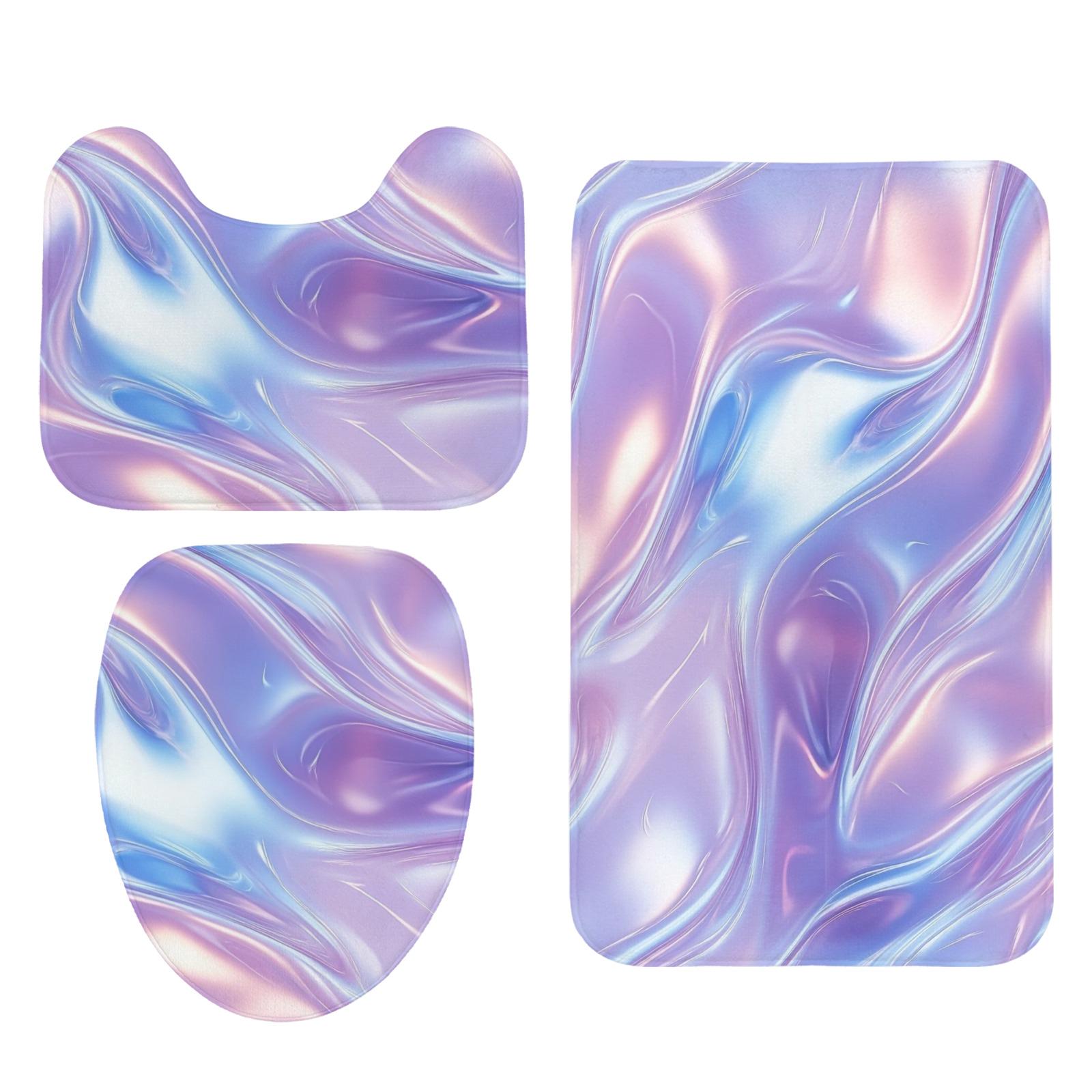 Holographic pastel shower curtain, dopamine soft girl bathroom decor, dreamy rainbow swirl print, y2k aesthetic bath upgrade, gift idea