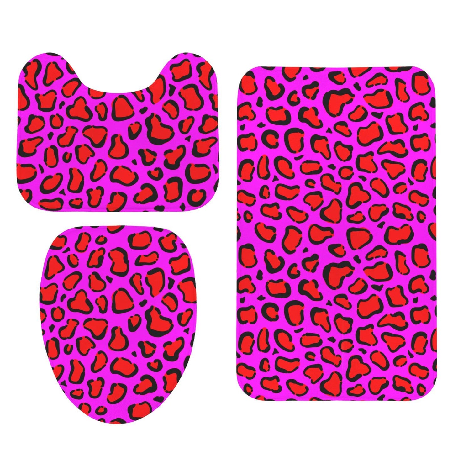 Hot pink leopard shower curtain, dopamine wild bathroom decor, bold animal print baddie aesthetic, y2k maximalist alt bath style, gift idea