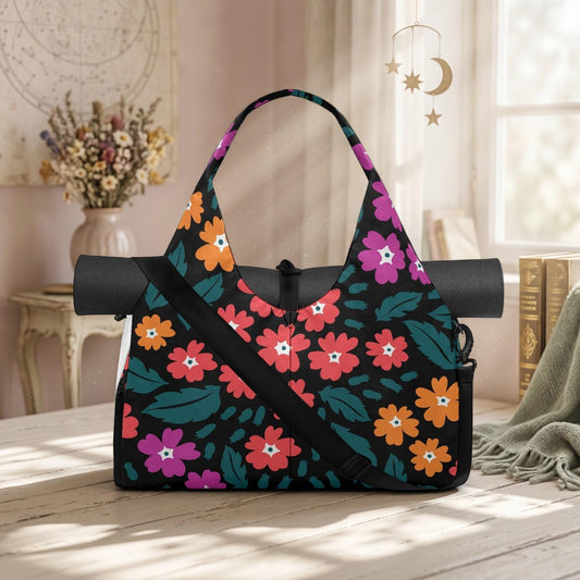 Retro Floral Hobo Purse, Colorful Mod Flower Shoulder Bag, Boho Everyday Outfits