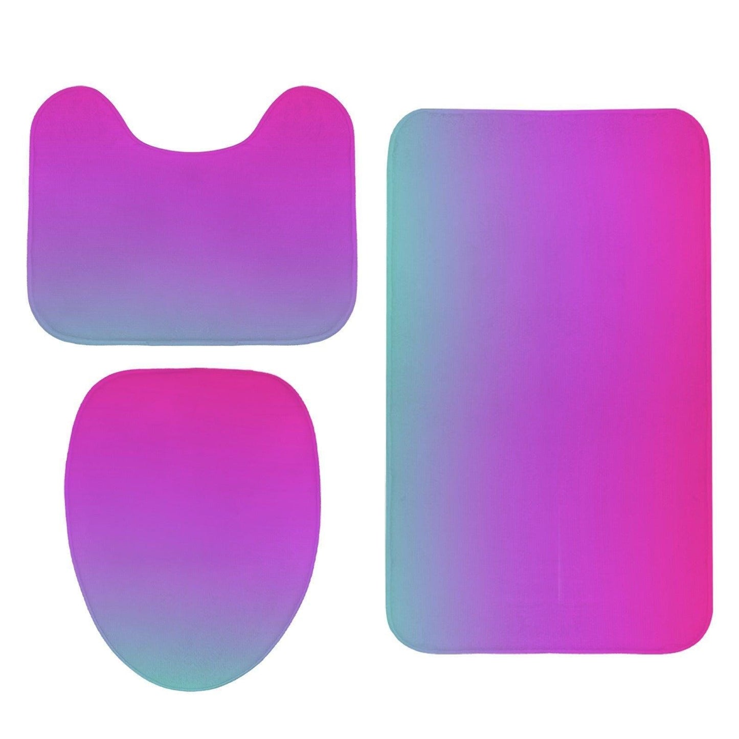 Ombre Shower Curtain, Pink Purple Teal Gradient Bath Decor, Y2K Modern Statement
