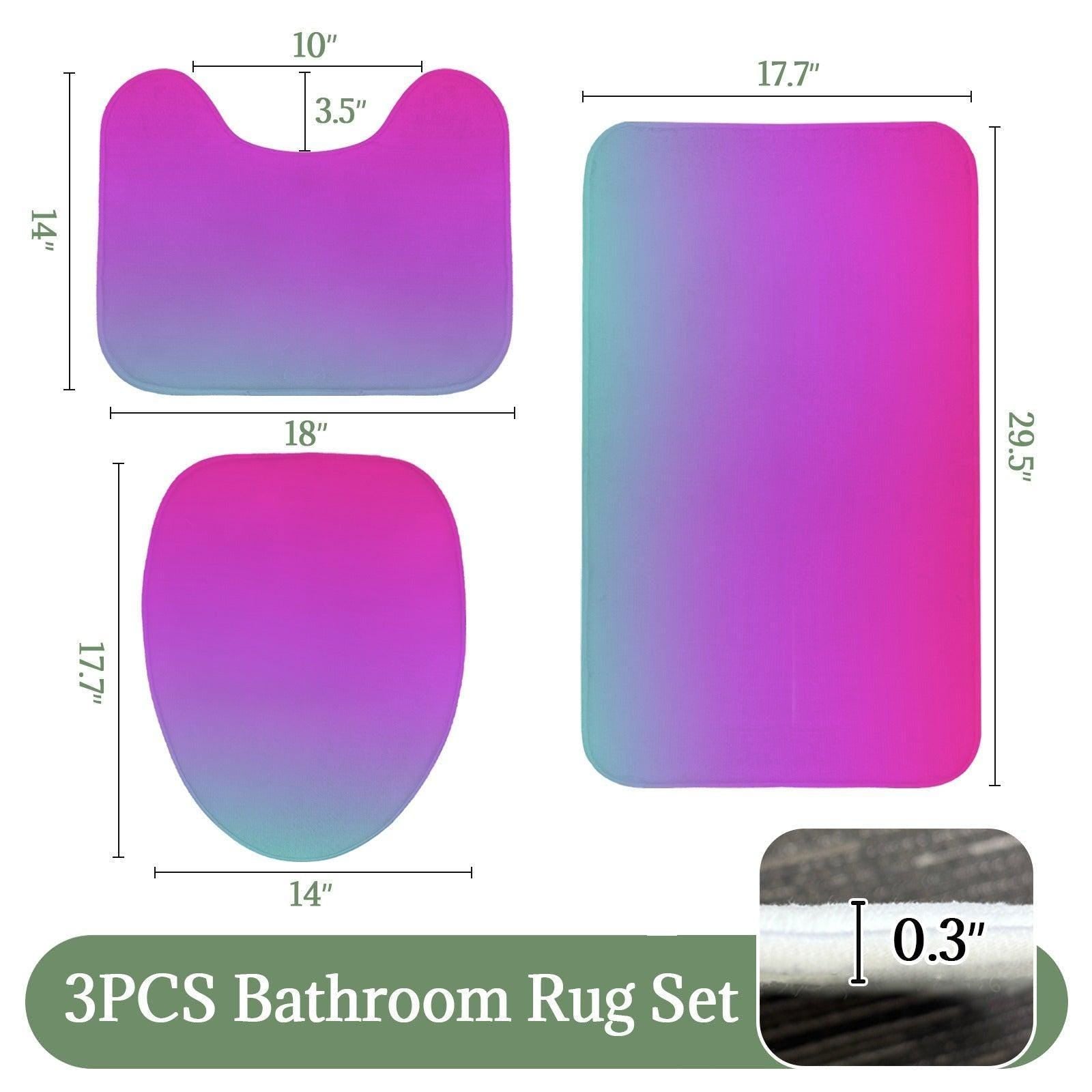 Ombre Shower Curtain, Pink Purple Teal Gradient Bath Decor, Y2K Modern Statement