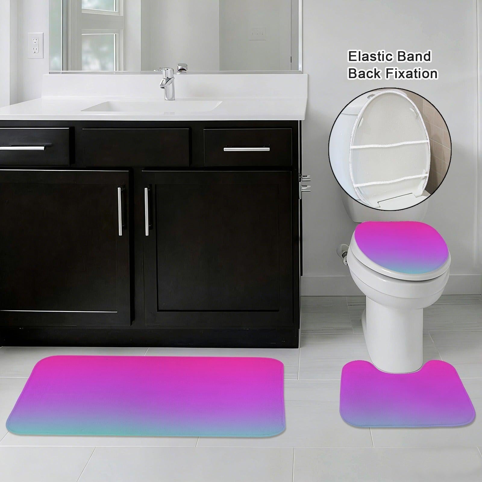 Ombre Shower Curtain, Pink Purple Teal Gradient Bath Decor, Y2K Modern Statement