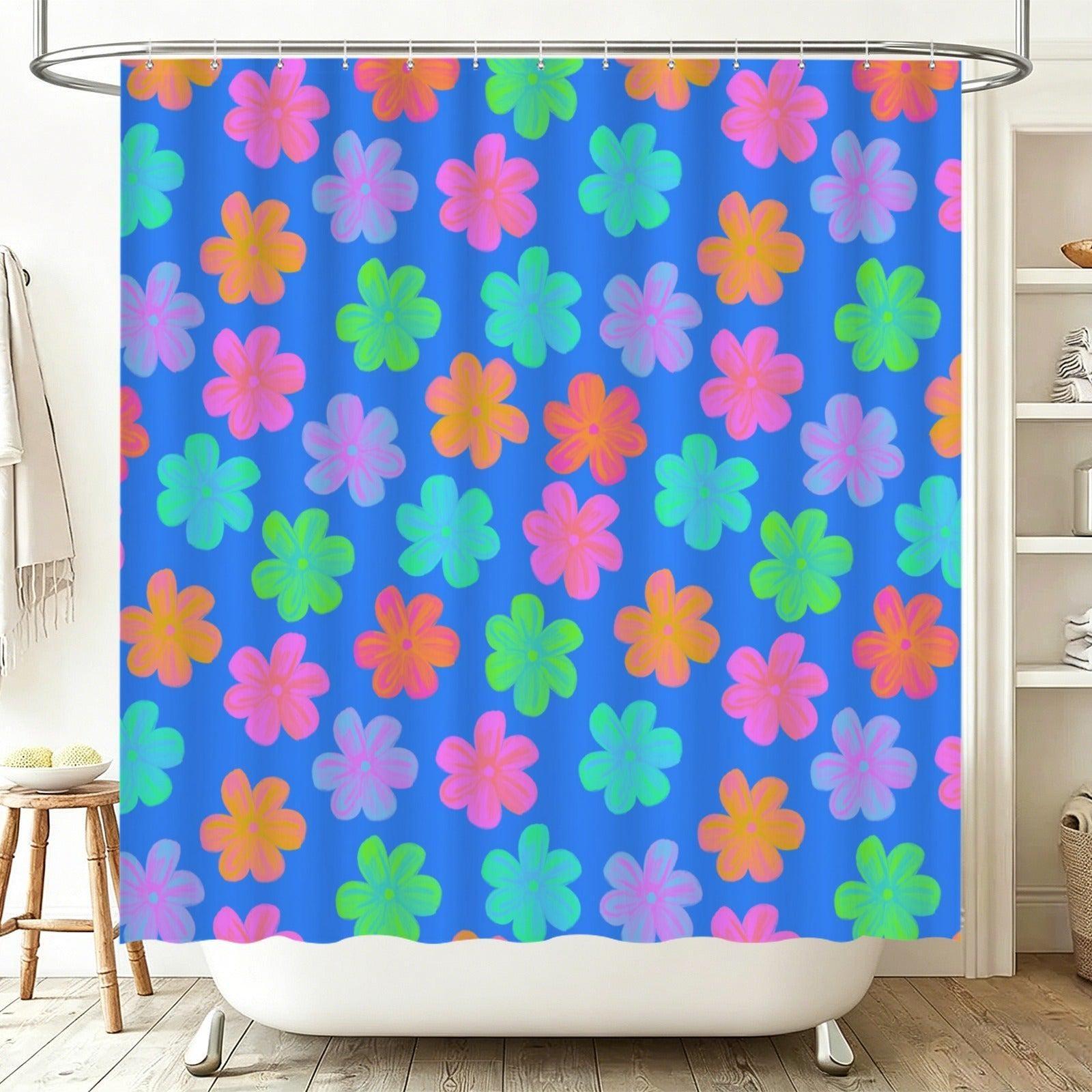 Groovy Flower Bathroom Rug Set, Neon Daisy Bath Mat Trio, Retro Y2K Decor
