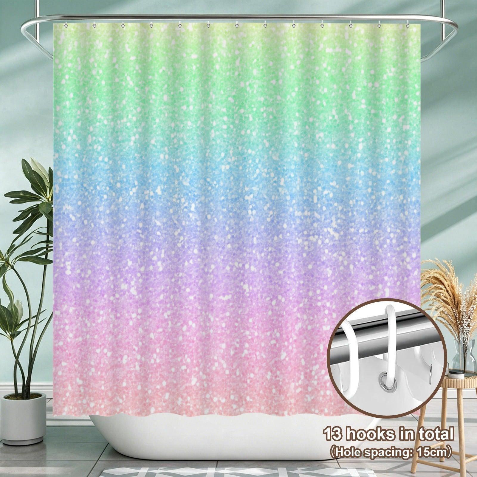 Ombre Glitter Bathroom Rug Set, Pastel Rainbow Bath Mat Trio, Dreamy Dorm Decor