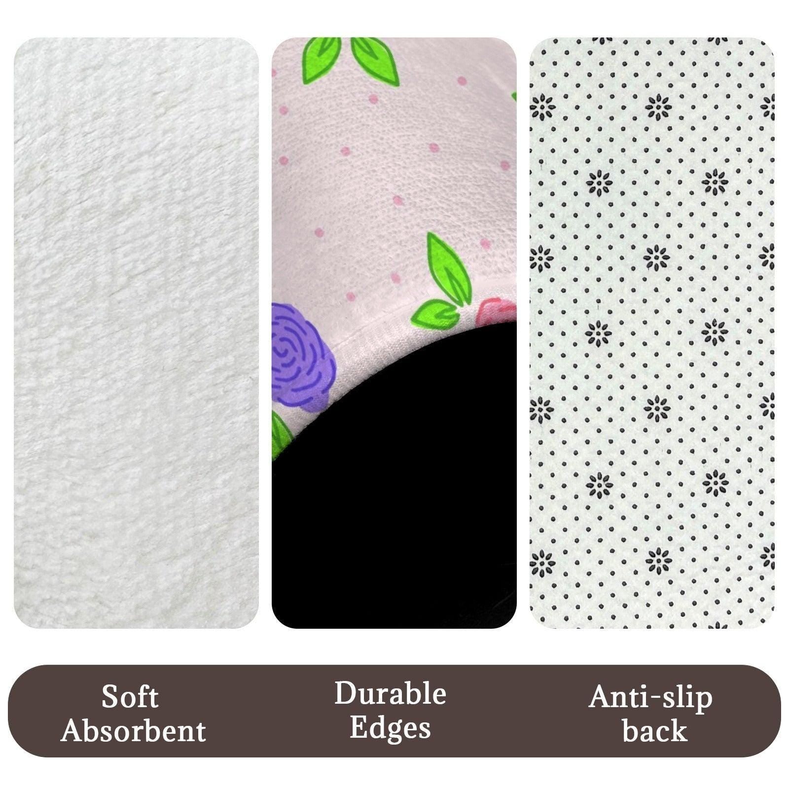 Floral Shower Curtain, Pink Purple Roses, Cottagecore Bathroom Decor