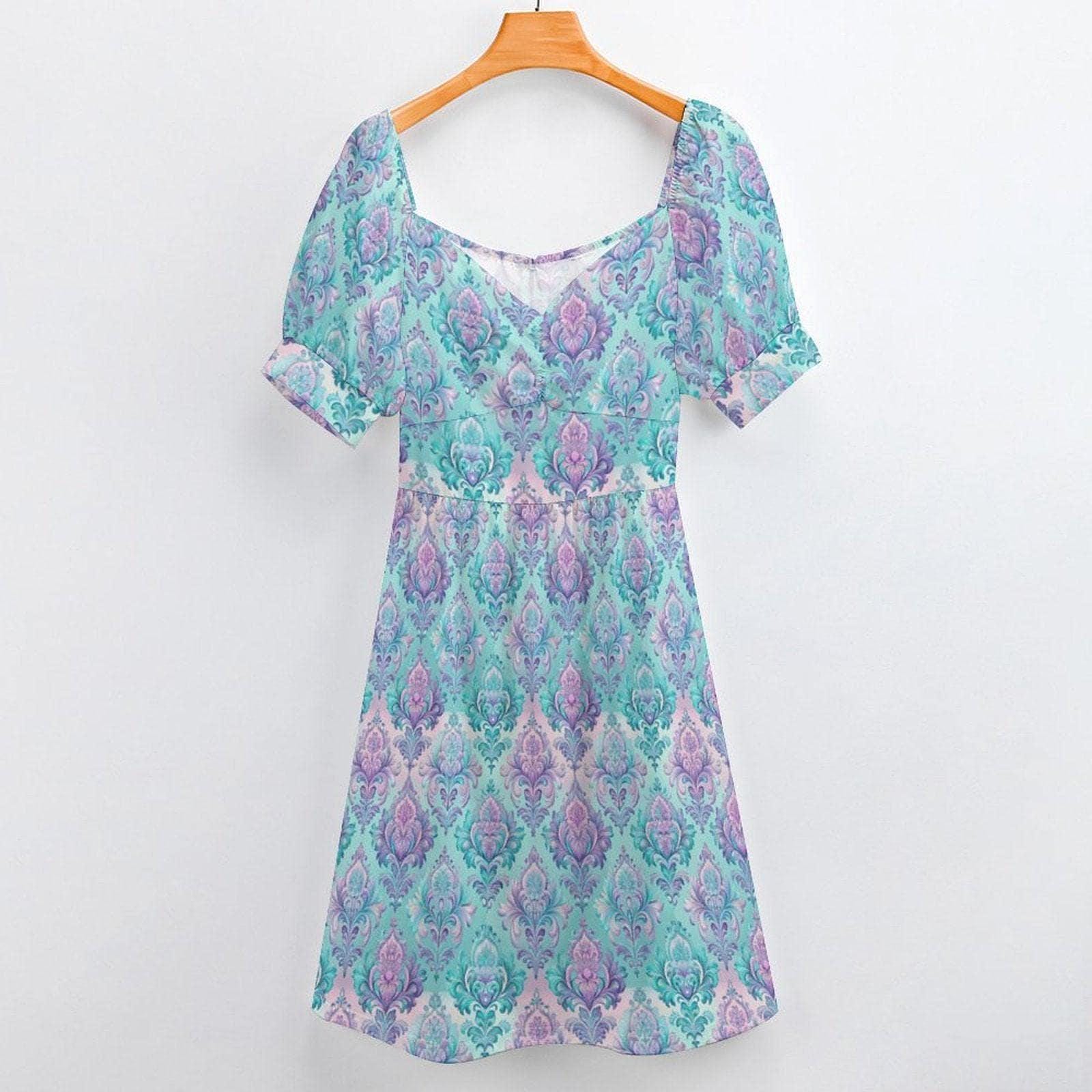 Pastel Damask Midi Dress