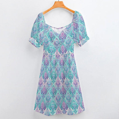Pastel Damask Midi Dress