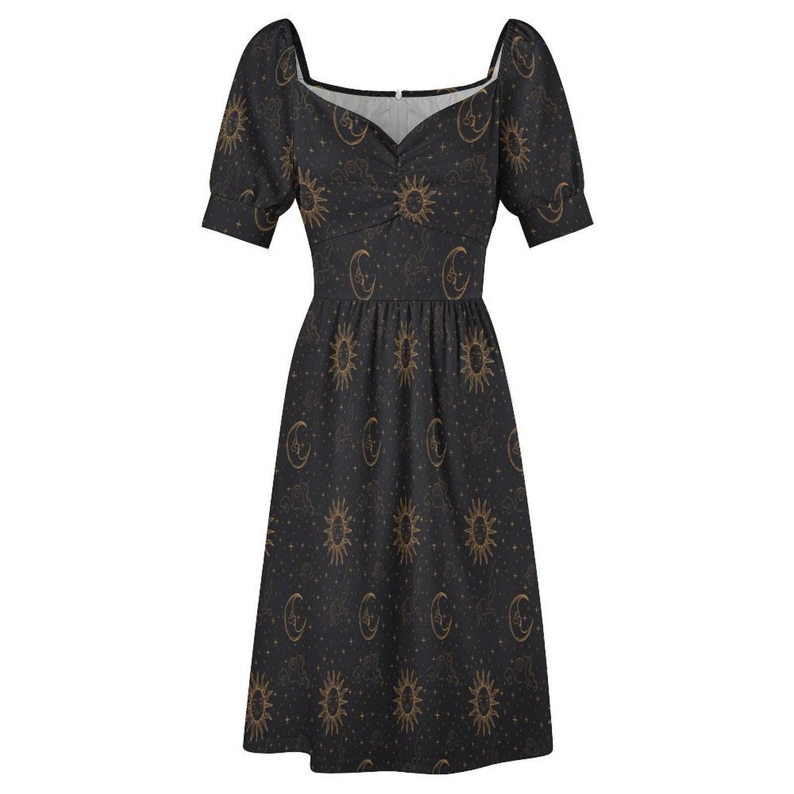 Black Gold Midi Dress