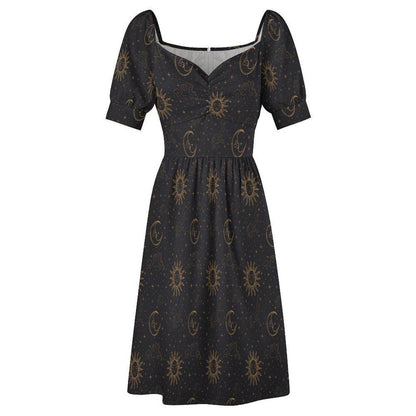 Black Gold Midi Dress