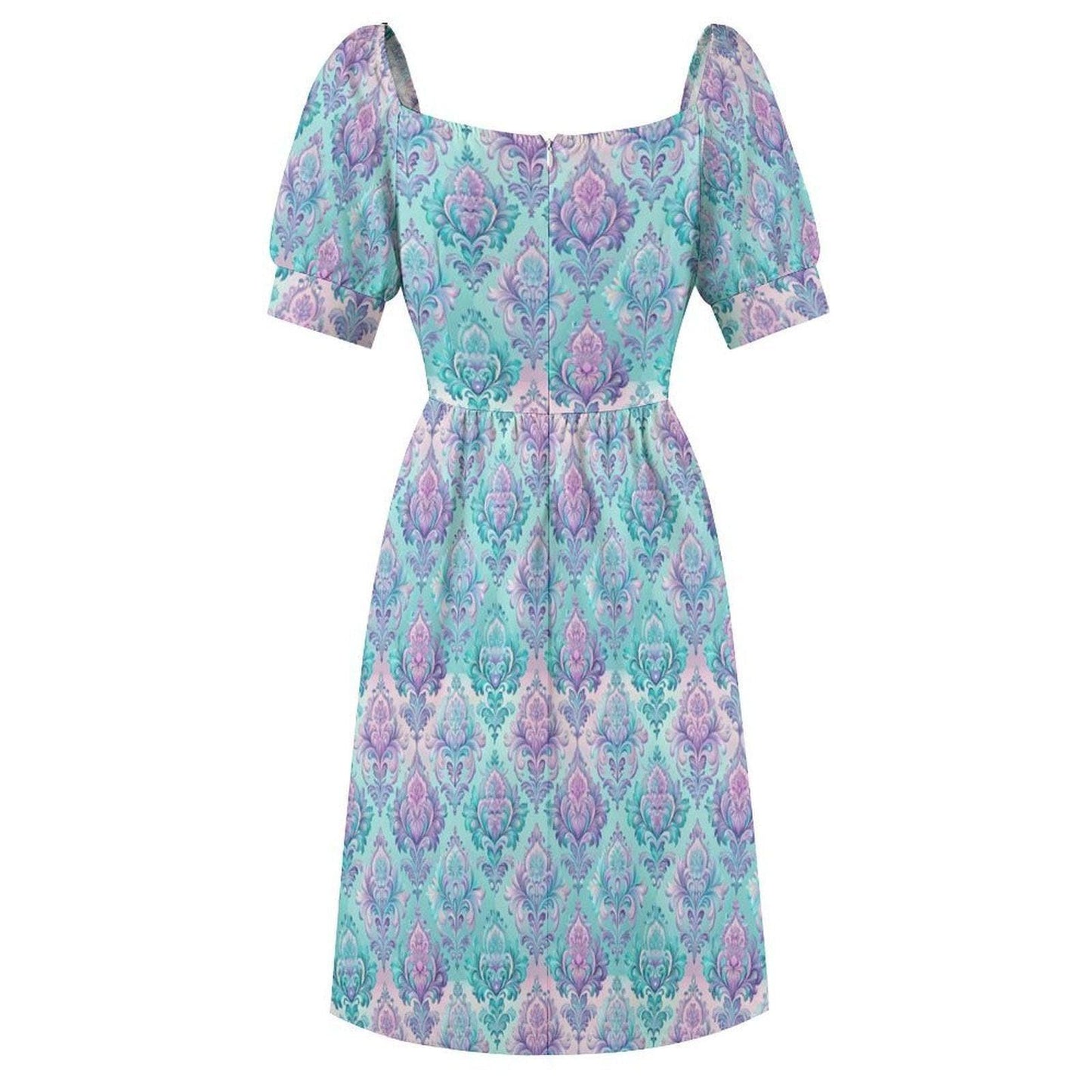 Pastel Damask Midi Dress
