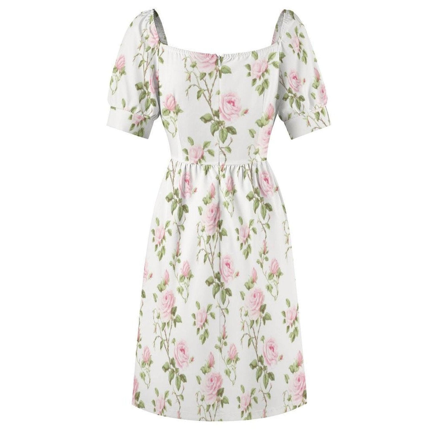 Pink Rose Floral Midi Dress