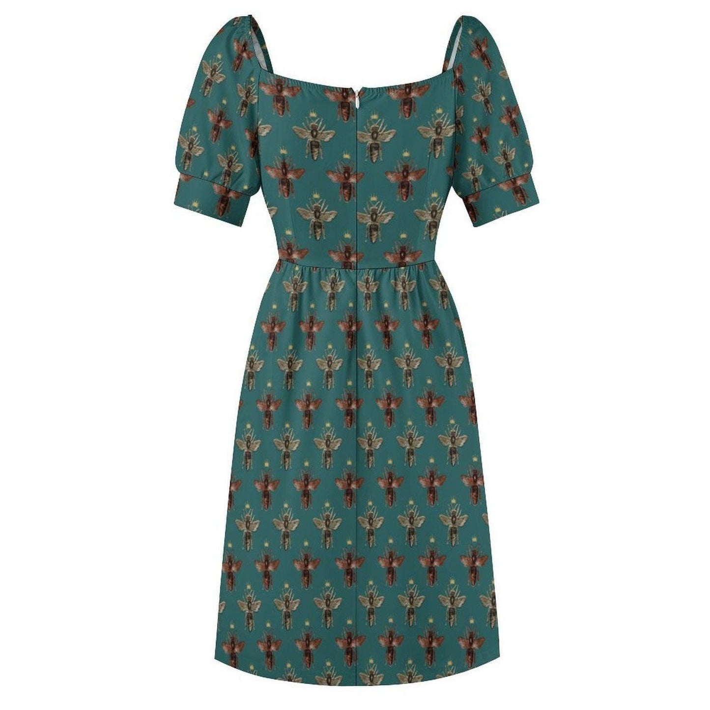 Teal Bee Midi Dress