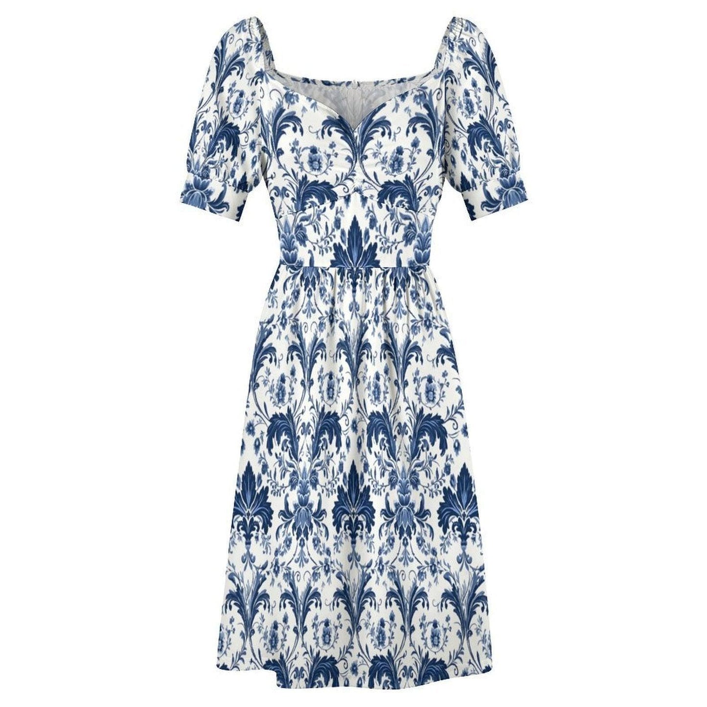 Blue Baroque Midi Dress