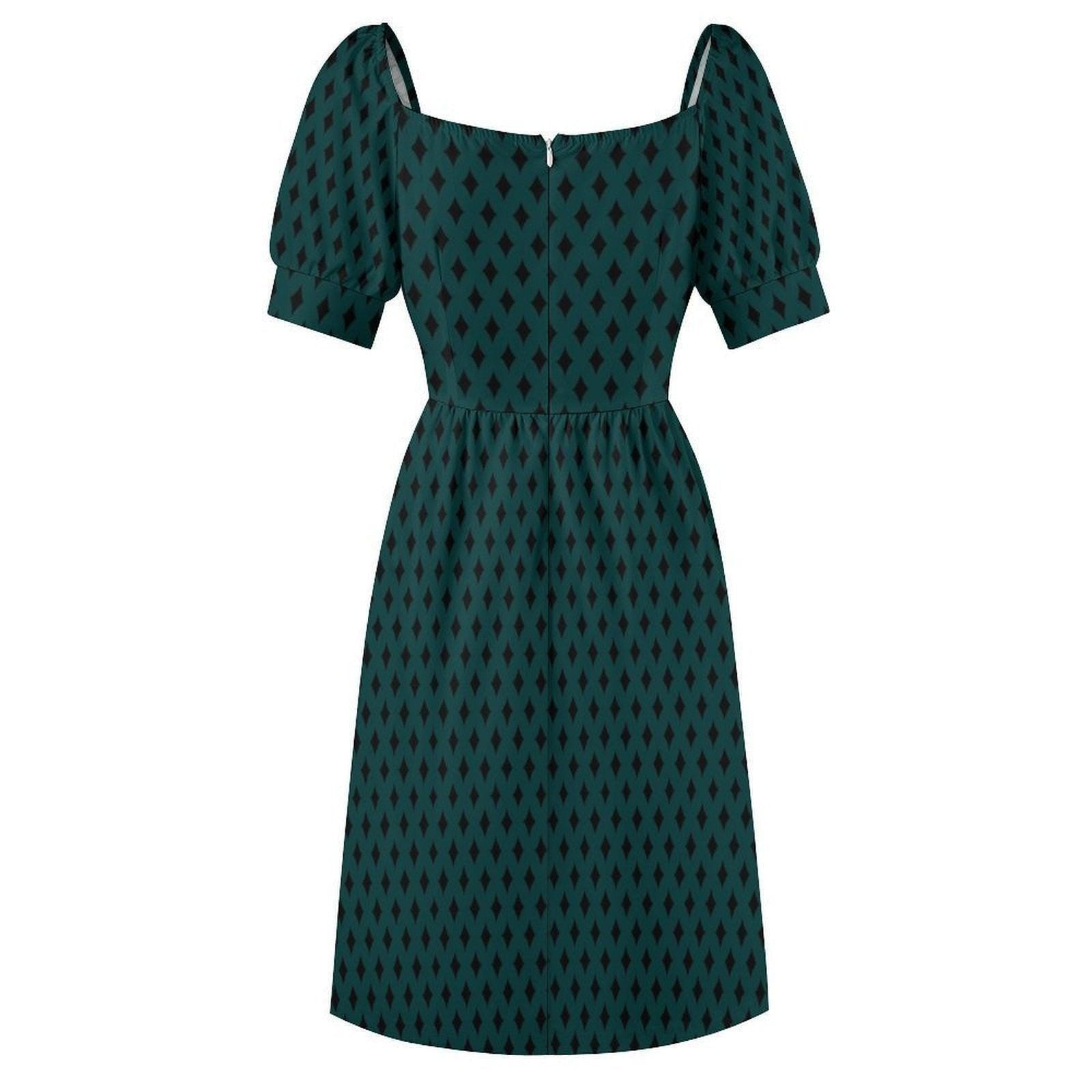 Emerald Diamond Harlequin Midi Dress