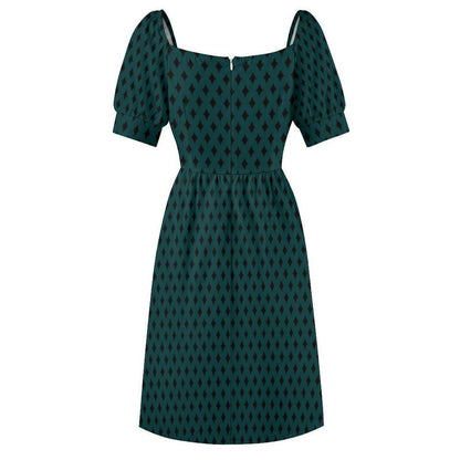 Emerald Diamond Harlequin Midi Dress