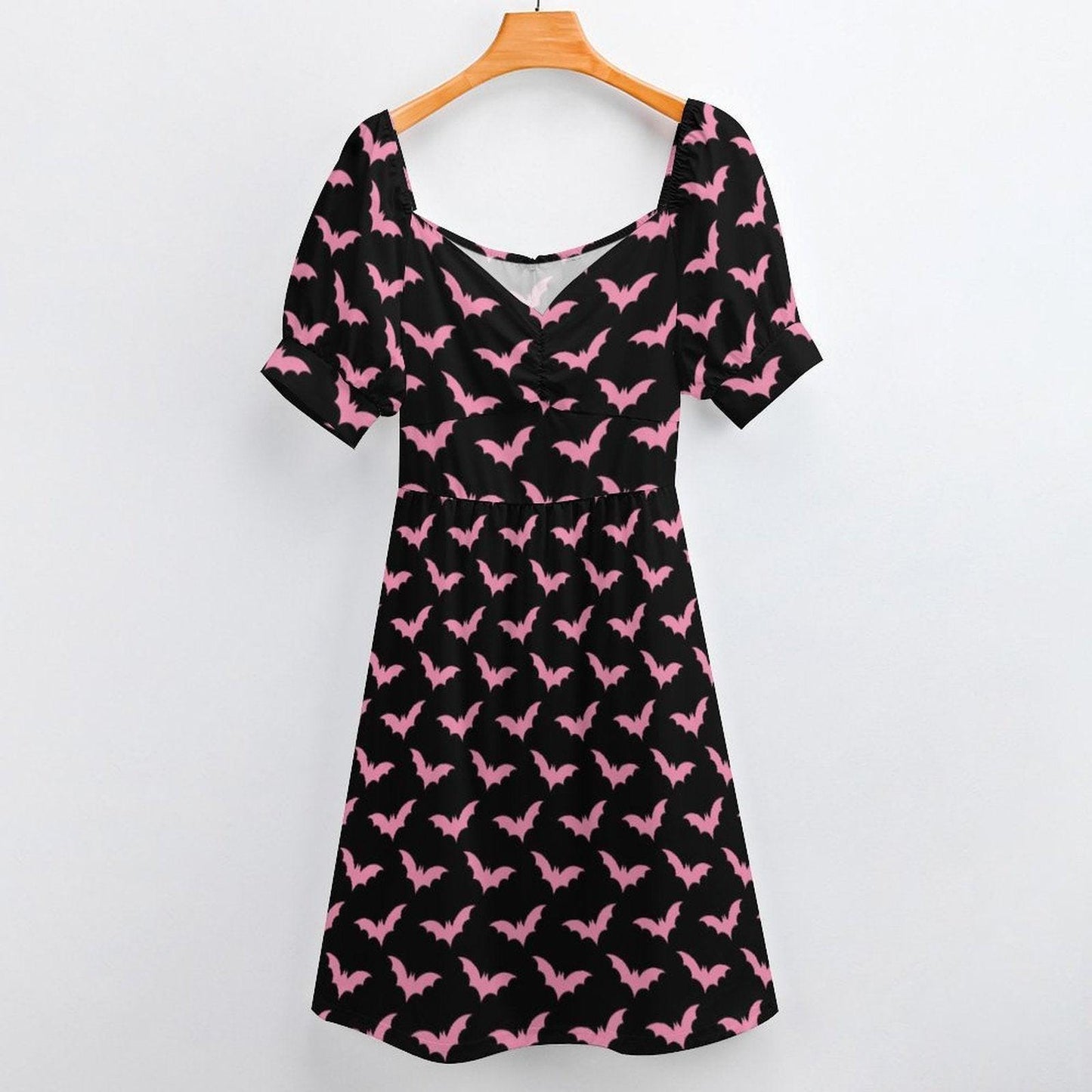 Pink Bat Print Midi Dress