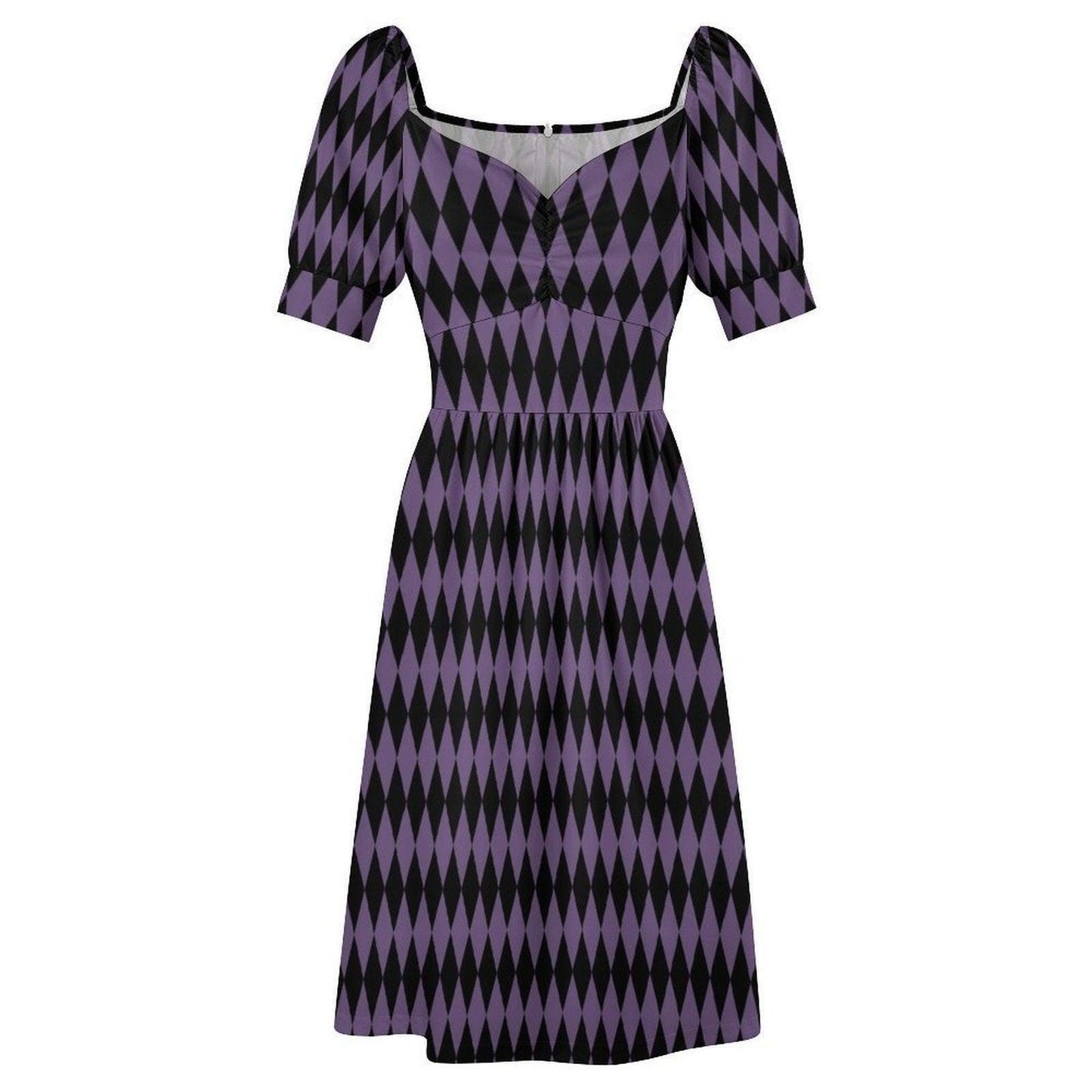 Purple Black Midi Dress