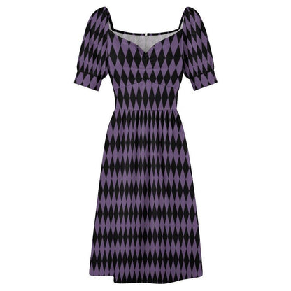 Purple Black Midi Dress