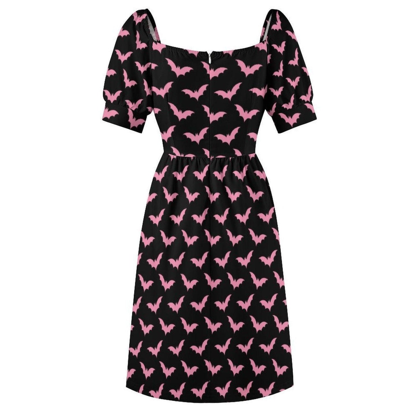 Pink Bat Print Midi Dress
