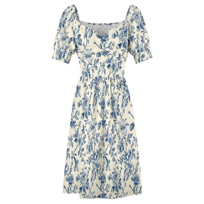 Blue Toile Midi Dress