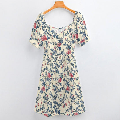 Cream Wildflower Vine Midi Dress