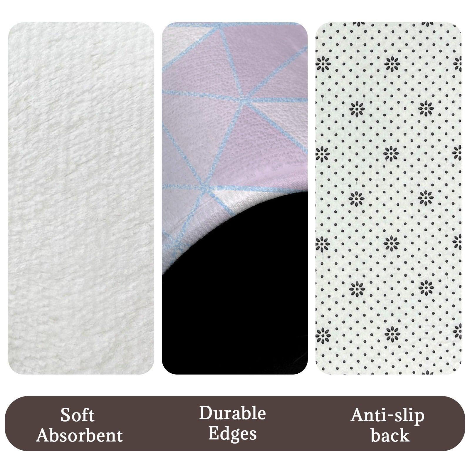 Pastel Geometric Shower Curtain, Abstract Triangle Bath Decor, Modern Blue Pink Bathroom Curtain