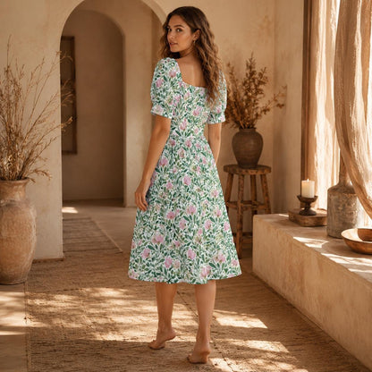 Pink Tulip Botanical Midi Dress