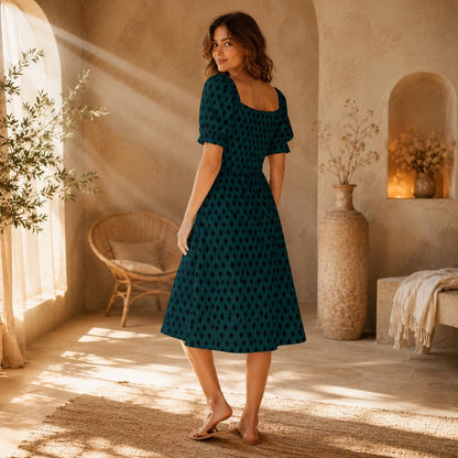 Emerald Diamond Harlequin Midi Dress