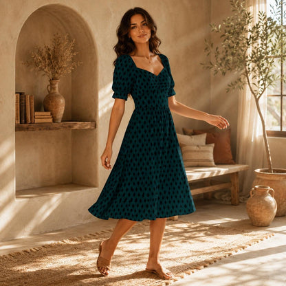 Emerald Diamond Harlequin Midi Dress