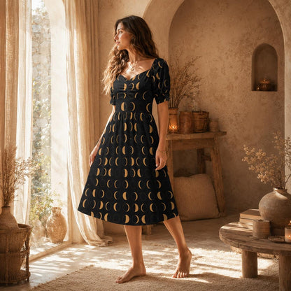 Moon Phase Midi Dress