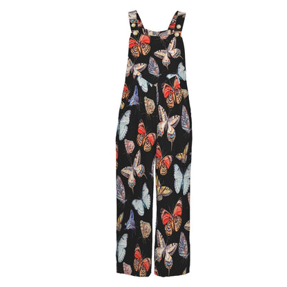 Butterfly Print Wide Leg Jumpsuit, Nature Boho Outfit, Garden Party Vacation Wear