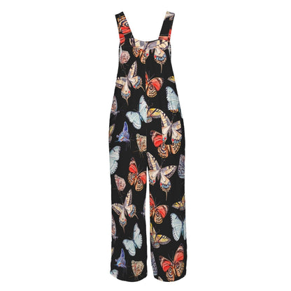 Butterfly Print Wide Leg Jumpsuit, Nature Boho Outfit, Garden Party Vacation Wear