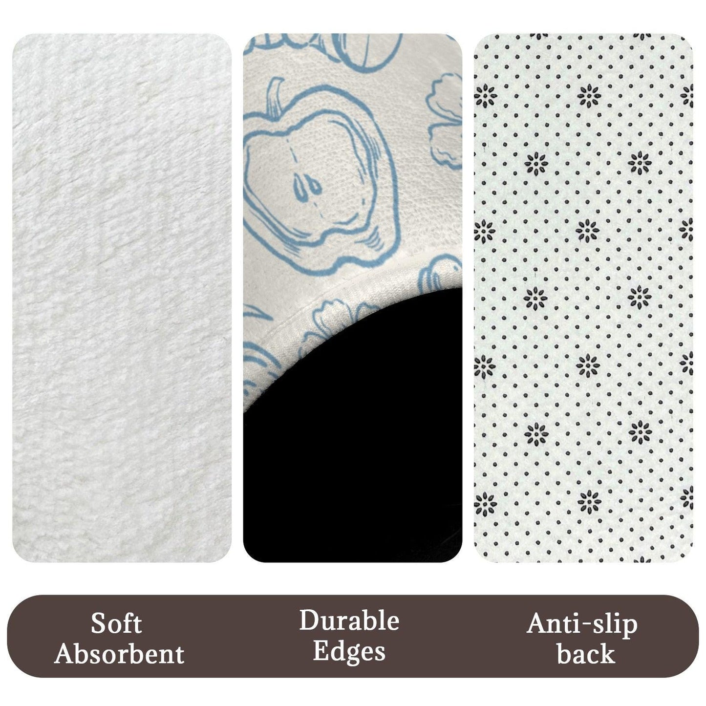 Blue Toile Teddy Bear Bathroom Rug Set, Whimsical Nursery Bath Decor