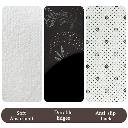 Celestial Shower Curtain, Crescent Moon Botanical Print, Dark Boho Bathroom Decor
