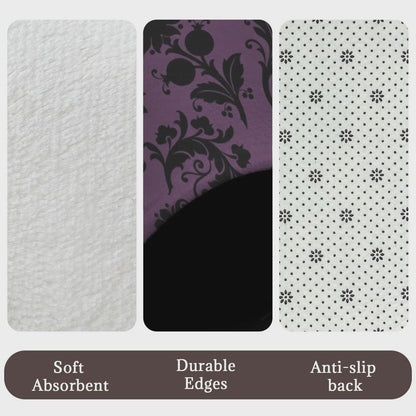 Purple Damask Shower Curtain, Gothic Baroque Bath Decor, Victorian Floral Style